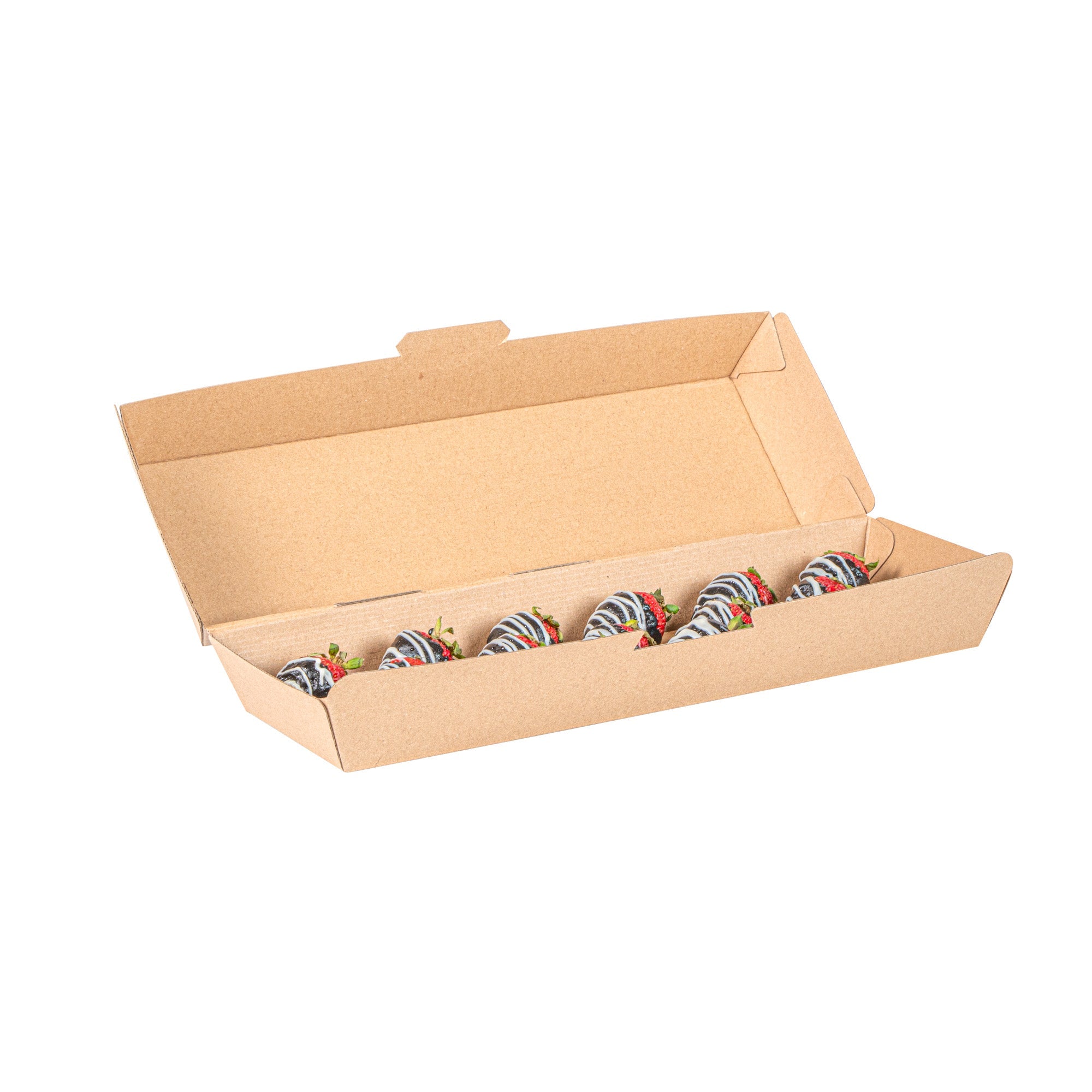 Bio Tek Rectangle Kraft Paper Corrugated Clamshell Container - 11 1/4" x 3 1/2" x 2 3/4" - 100 count box