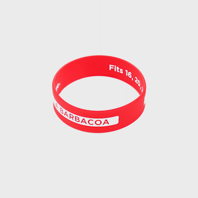 First In First Out Red Silicone BBQ Label Band - Fits 16, 20 and 24 oz Squeeze Bottles - 1 count box