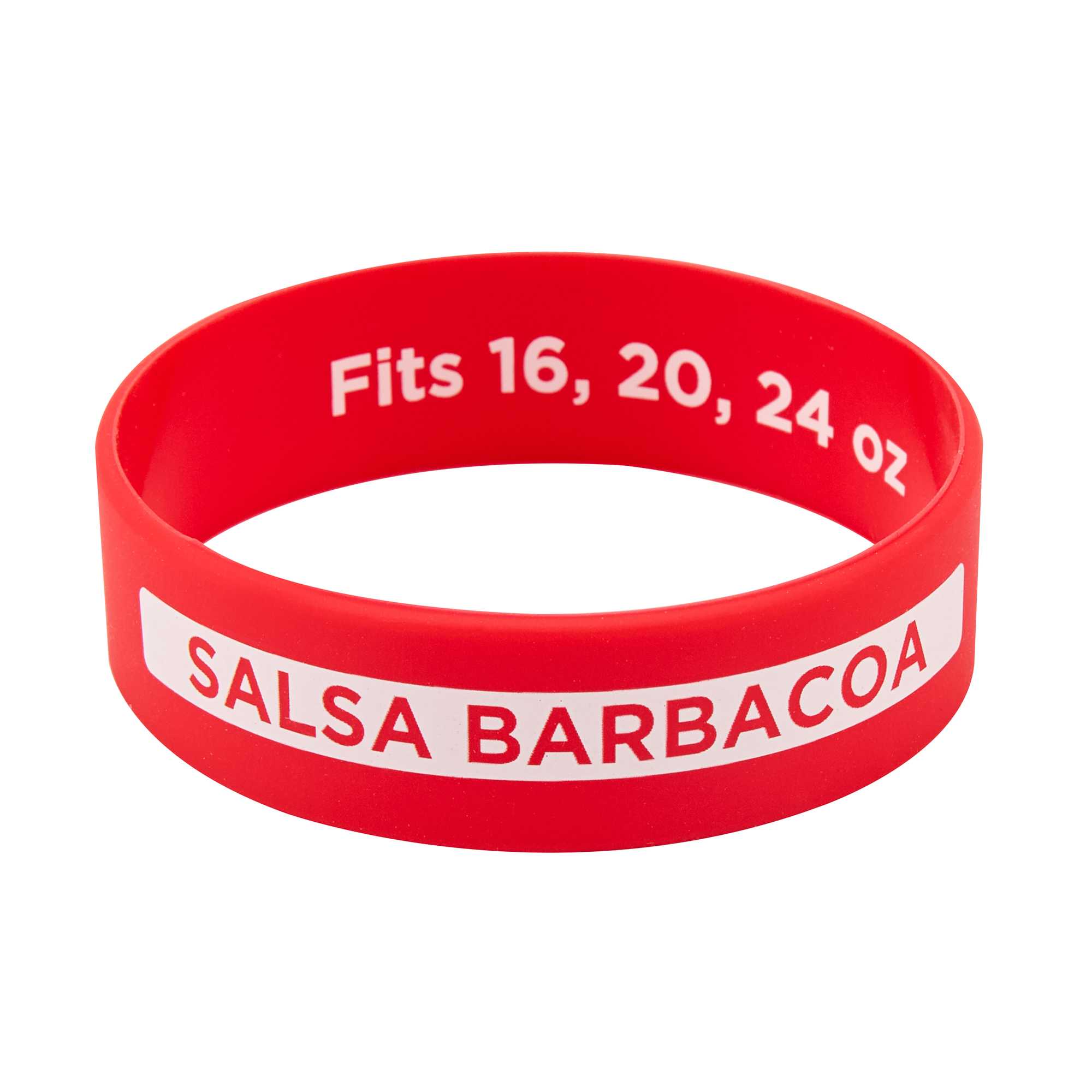 First In First Out Red Silicone BBQ Label Band - Fits 16, 20 and 24 oz Squeeze Bottles - 1 count box