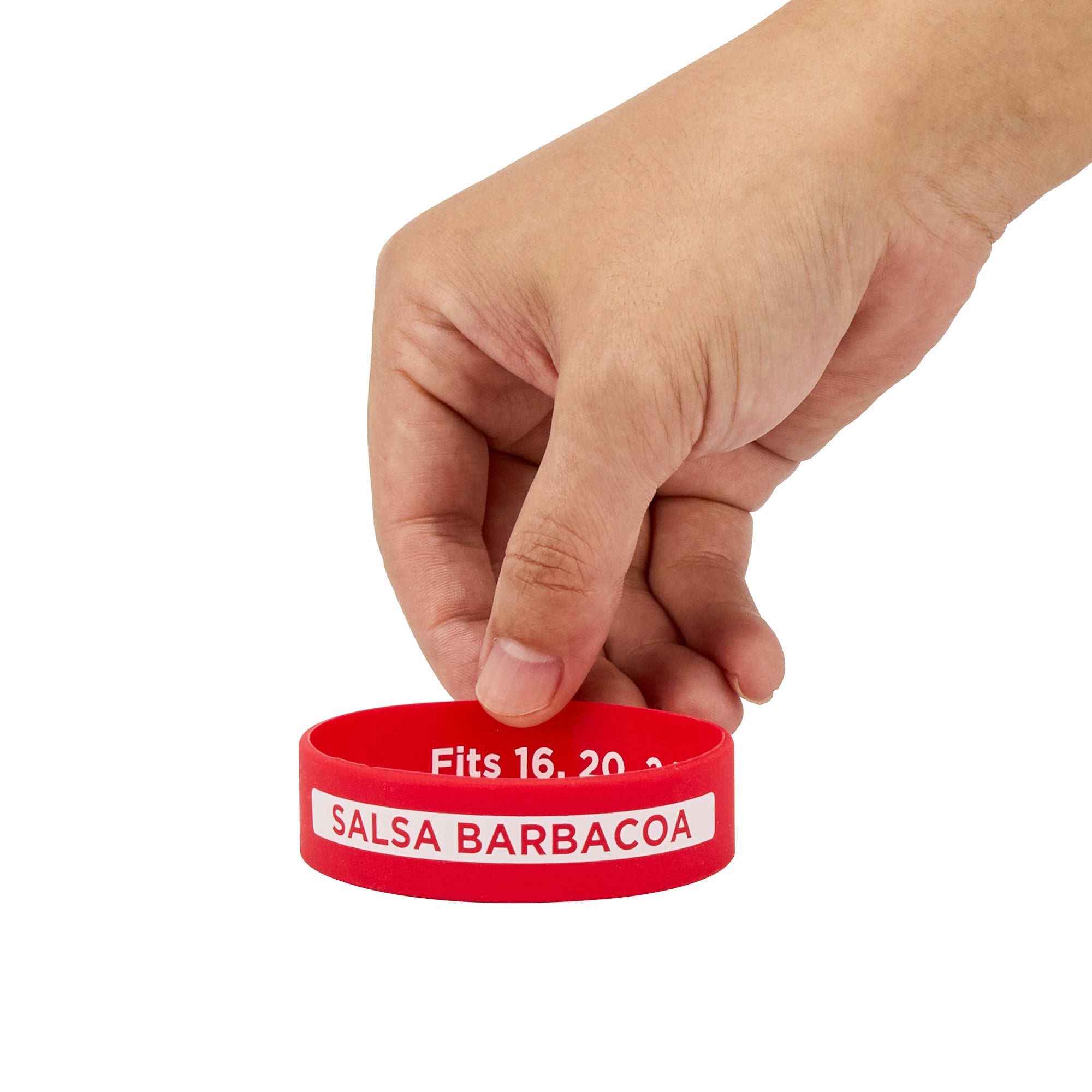 First In First Out Red Silicone BBQ Label Band - Fits 16, 20 and 24 oz Squeeze Bottles - 10 count box