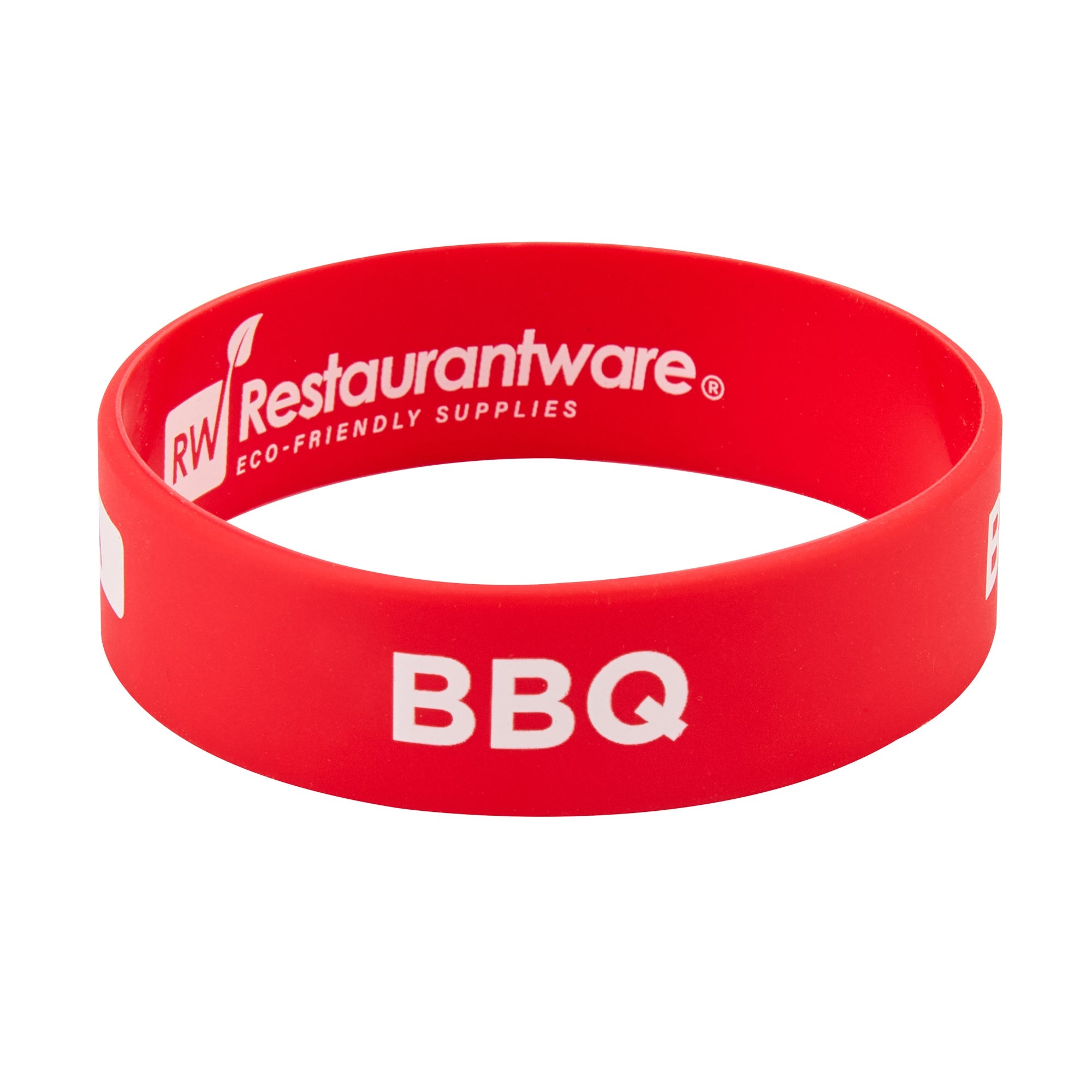 First In First Out Red Silicone BBQ Label Band - Fits 16, 20 and 24 oz Squeeze Bottles - 10 count box