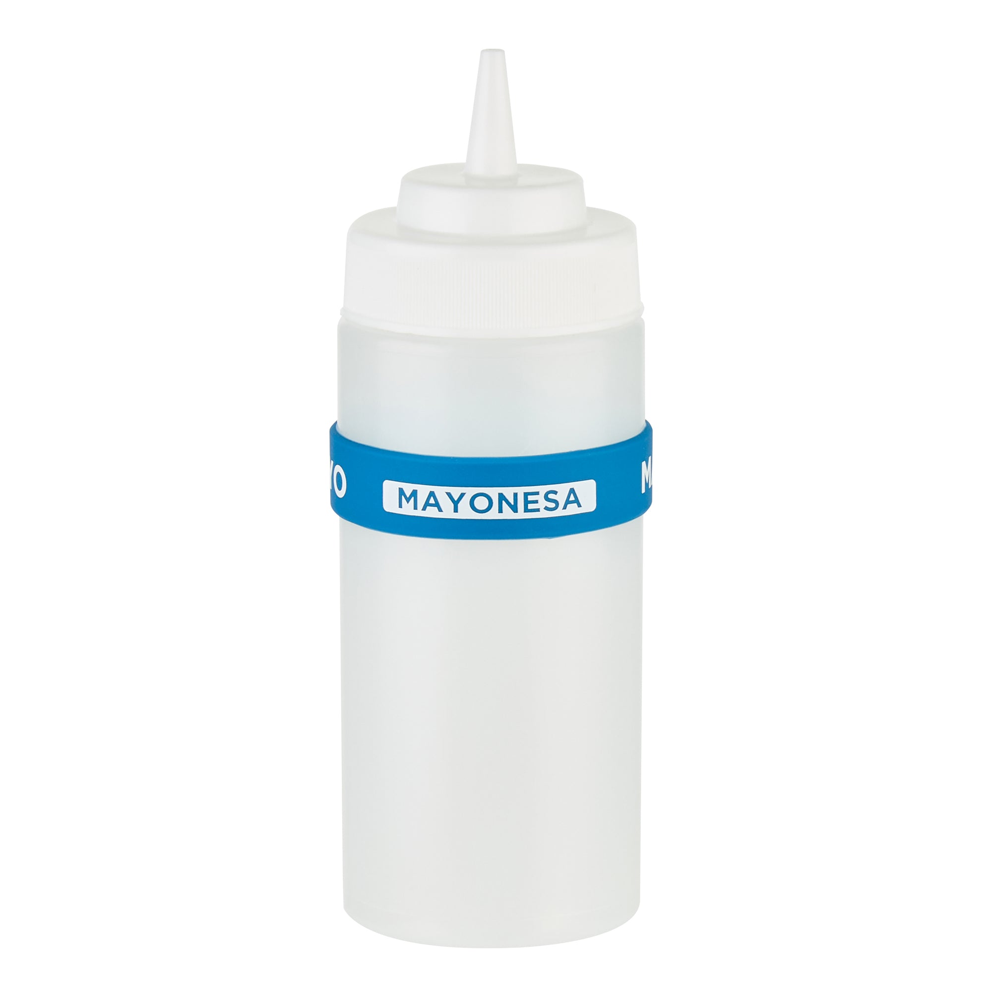First In First Out Blue Silicone Mayo Label Band - Fits 16, 20 and 24 oz Squeeze Bottles - 10 count box