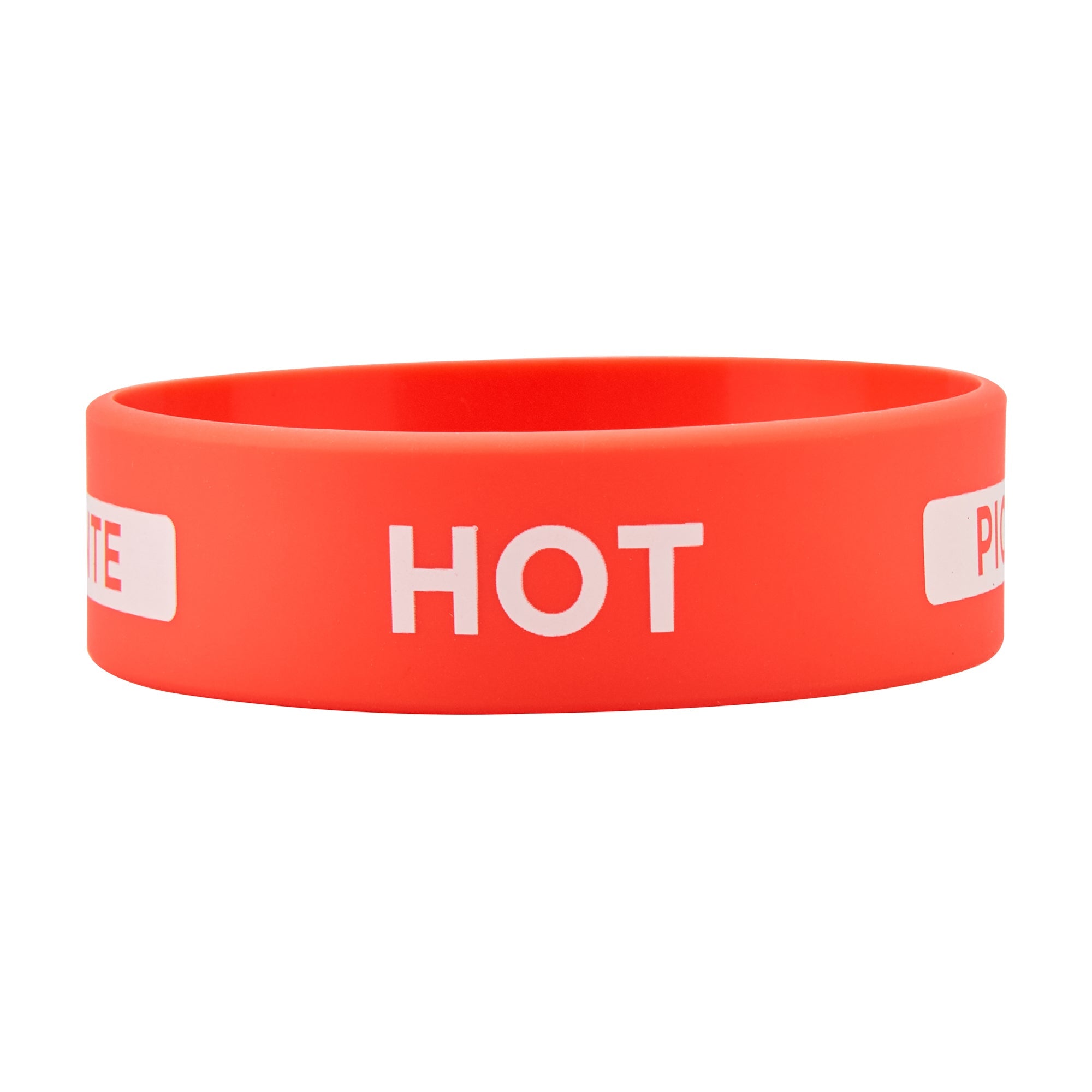 First In First Out Red Silicone Hot Label Band - Fits 16, 20 and 24 oz Squeeze Bottles - 10 count box
