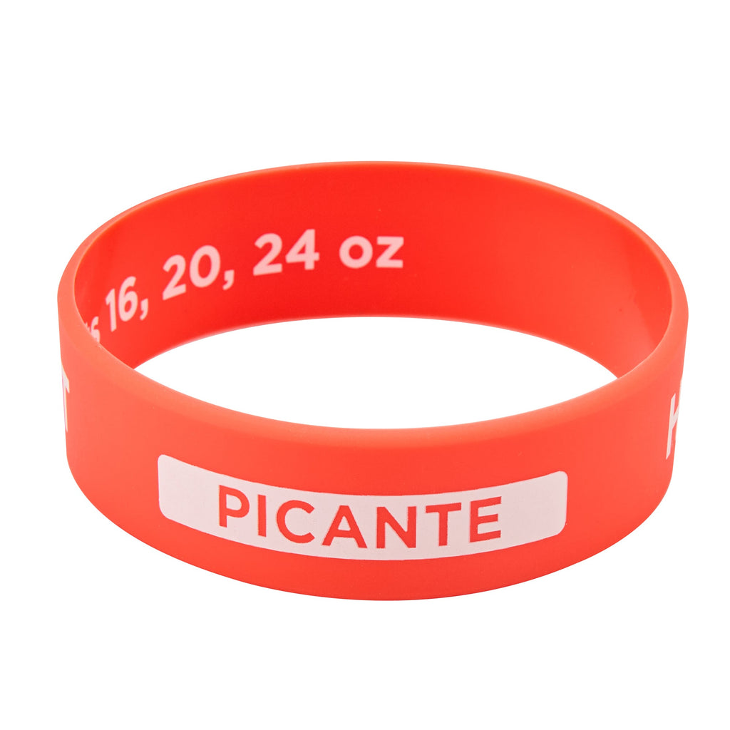 First In First Out Red Silicone Hot Label Band - Fits 16, 20 and 24 oz Squeeze Bottles - 10 count box