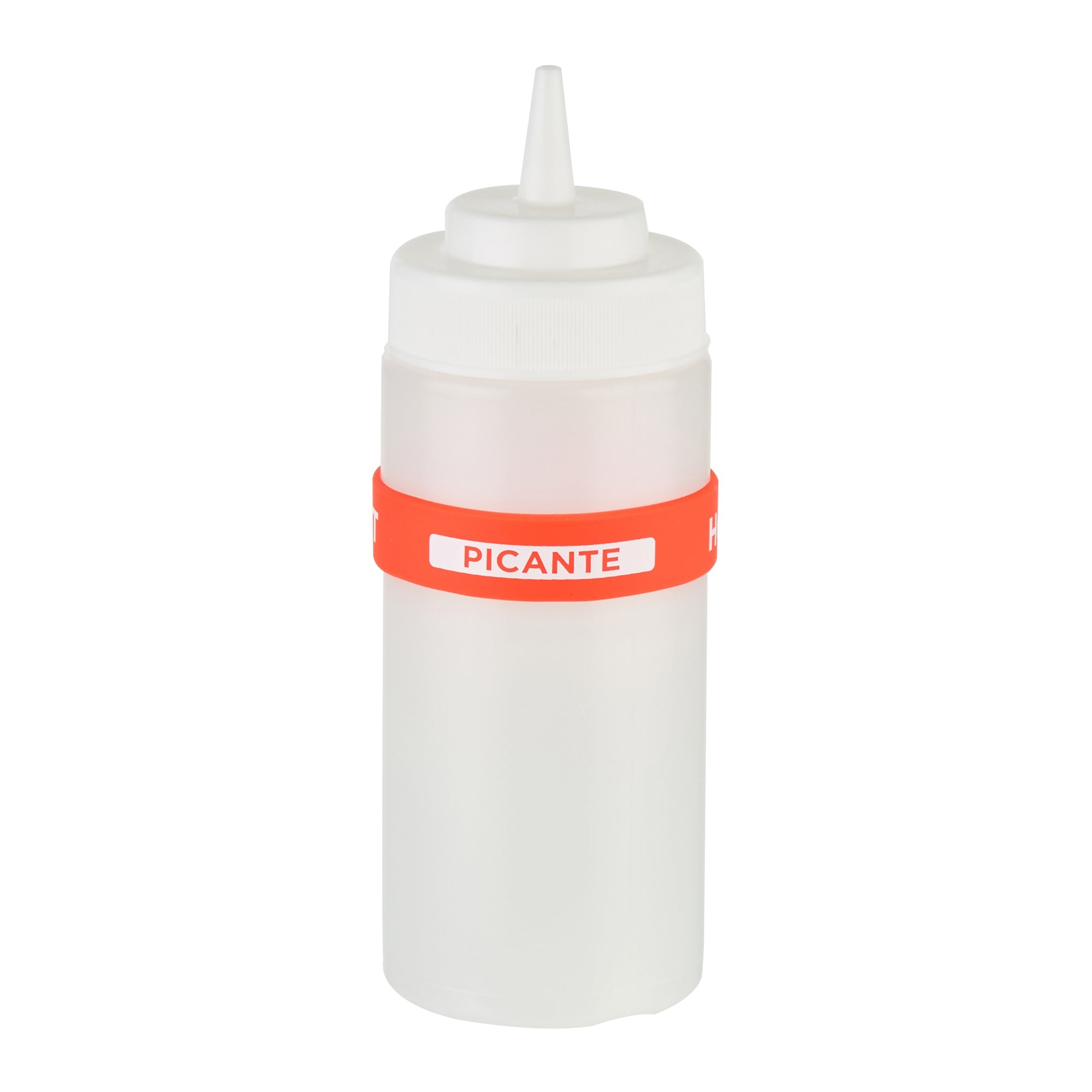 First In First Out Red Silicone Hot Label Band - Fits 16, 20 and 24 oz Squeeze Bottles - 10 count box