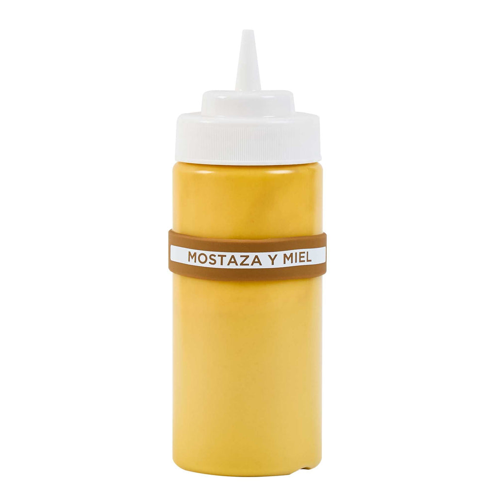 First In First Out Brown Silicone Honey Mustard Label Band - Fits 16, 20 and 24 oz Squeeze Bottles - 1 count box