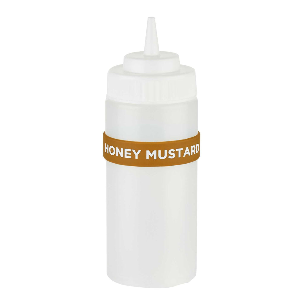 First In First Out Brown Silicone Honey Mustard Label Band - Fits 16, 20 and 24 oz Squeeze Bottles - 1 count box