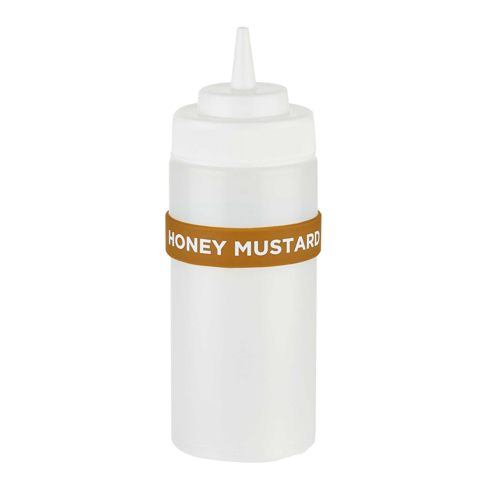 First In First Out Brown Silicone Honey Mustard Label Band - Fits 16, 20 and 24 oz Squeeze Bottles - 1 count box