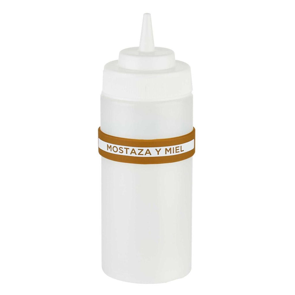 First In First Out Brown Silicone Honey Mustard Label Band - Fits 16, 20 and 24 oz Squeeze Bottles - 1 count box
