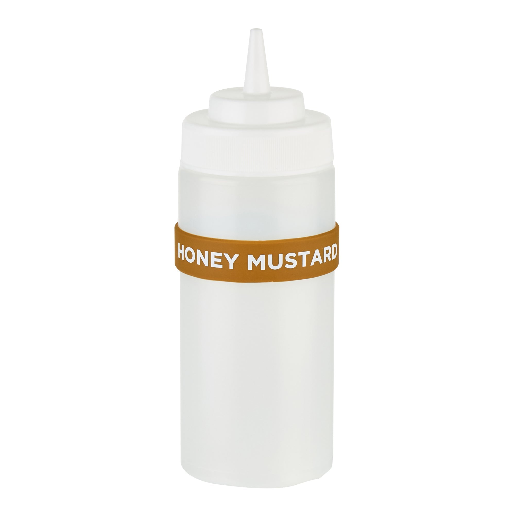 First In First Out Brown Silicone Honey Mustard Label Band - Fits 16, 20 and 24 oz Squeeze Bottles - 10 count box
