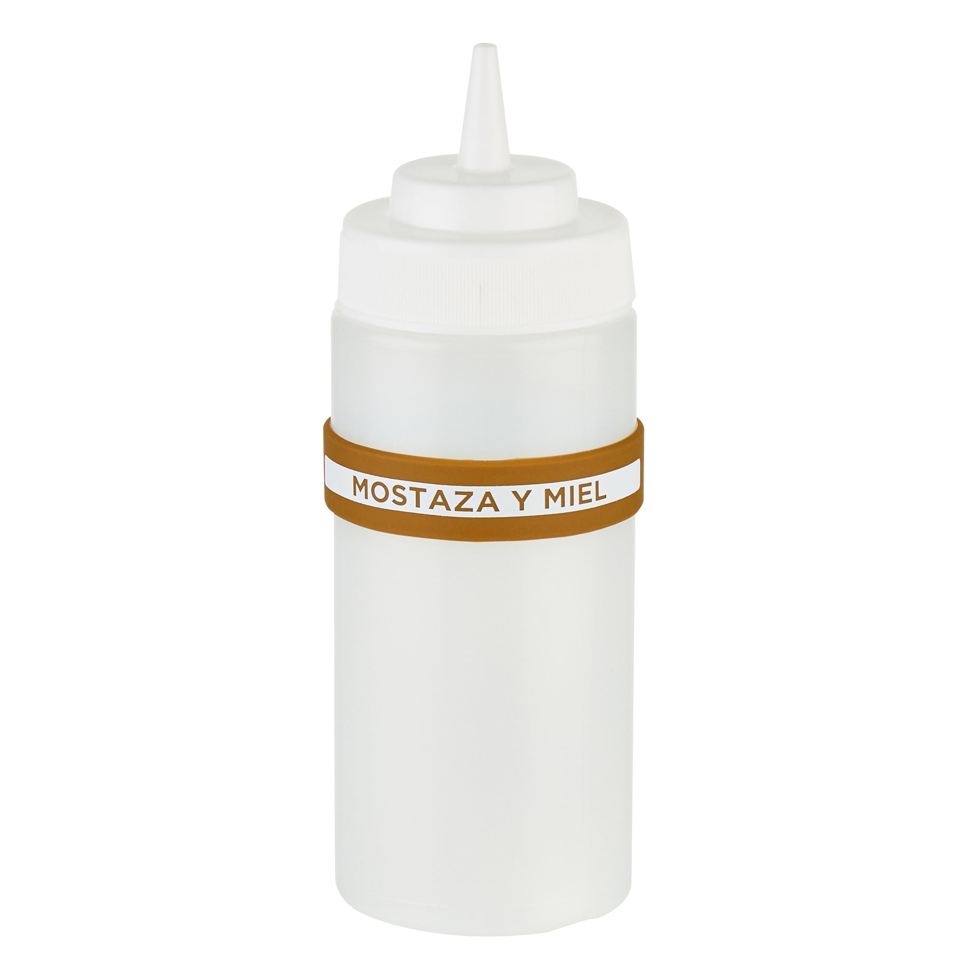 First In First Out Brown Silicone Honey Mustard Label Band - Fits 16, 20 and 24 oz Squeeze Bottles - 10 count box