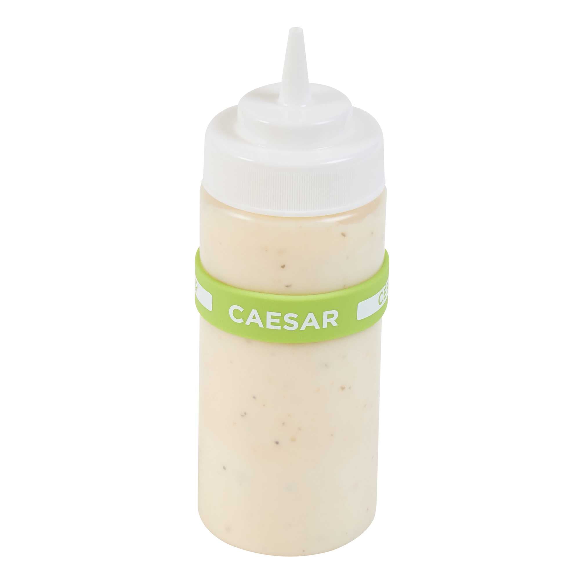First In First Out Green Silicone Caesar Label Band - Fits 16, 20 and 24 oz Squeeze Bottles - 1 count box