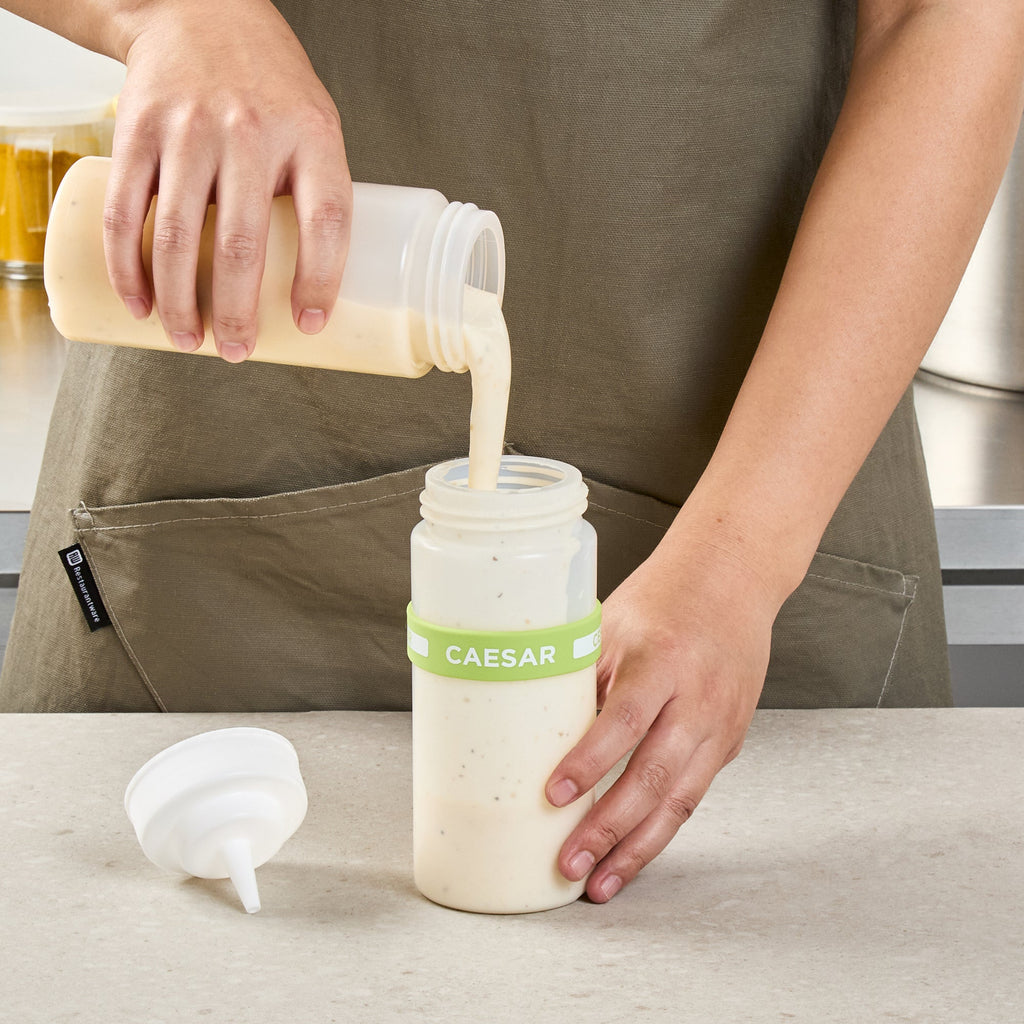 First In First Out Green Silicone Caesar Label Band - Fits 16, 20 and 24 oz Squeeze Bottles - 10 count box