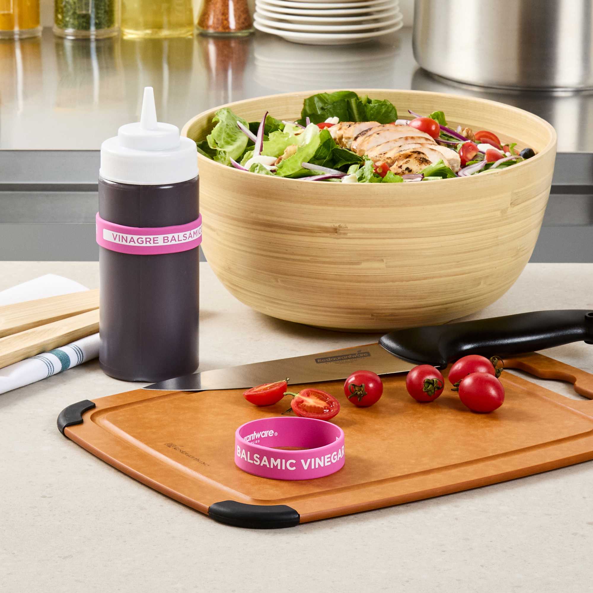 First In First Out Purple Silicone Balsamic Vinegar Label Band - Fits 16, 20 and 24 oz Squeeze Bottles - 1 count box