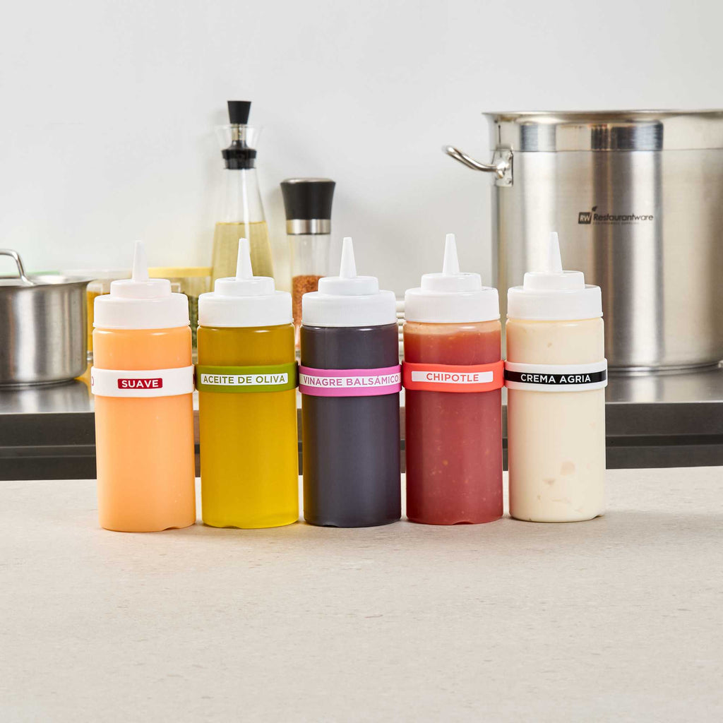 First In First Out Purple Silicone Balsamic Vinegar Label Band - Fits 16, 20 and 24 oz Squeeze Bottles - 1 count box
