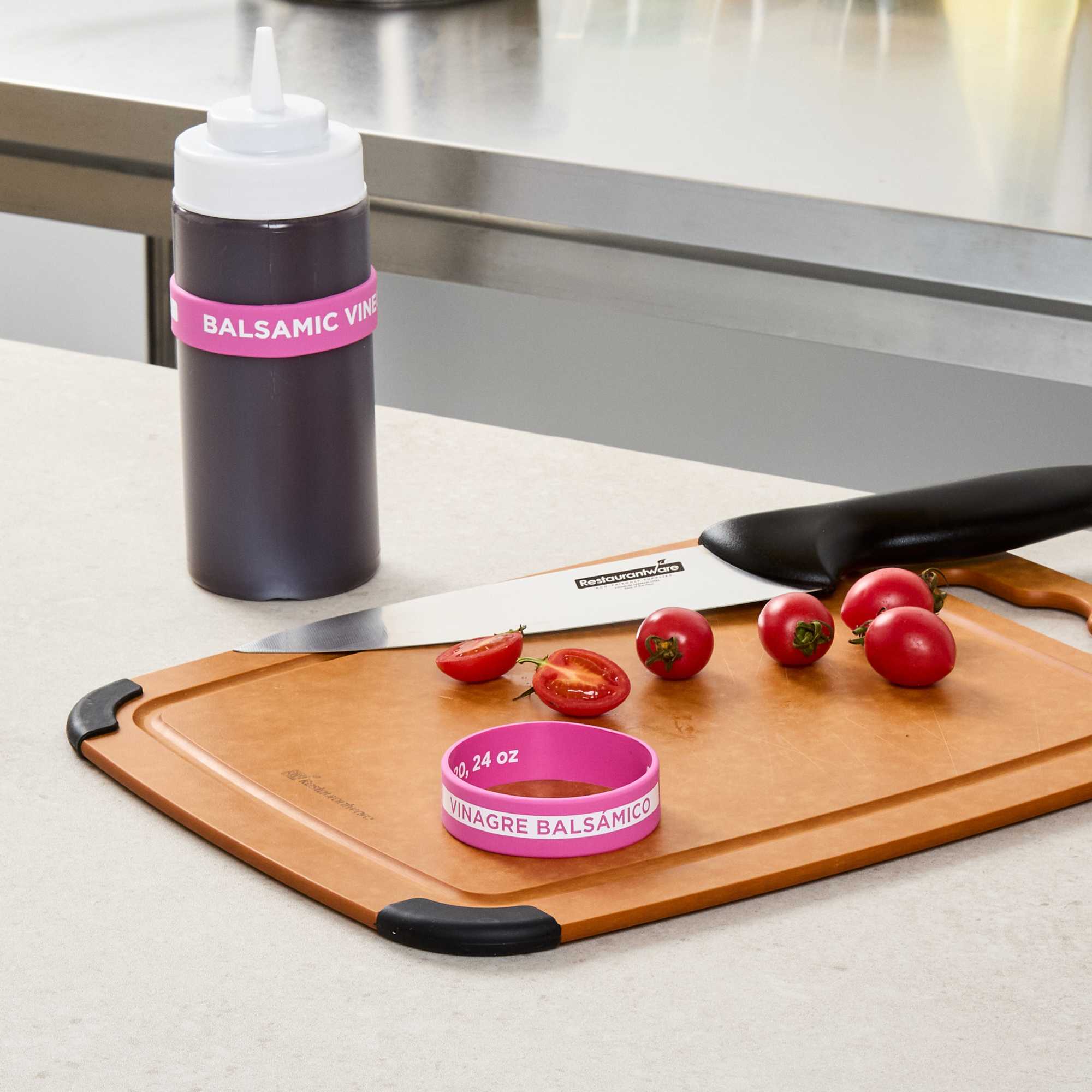 First In First Out Purple Silicone Balsamic Vinegar Label Band - Fits 16, 20 and 24 oz Squeeze Bottles - 1 count box