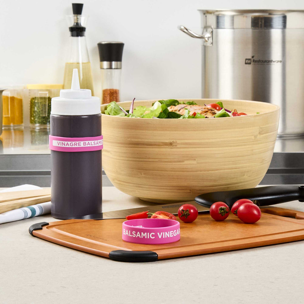 First In First Out Purple Silicone Balsamic Vinegar Label Band - Fits 16, 20 and 24 oz Squeeze Bottles - 1 count box