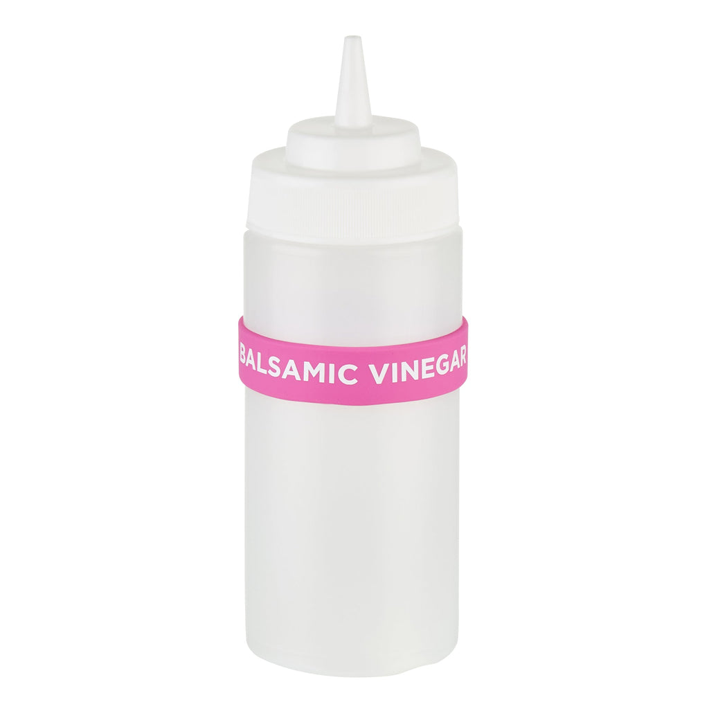 First In First Out Purple Silicone Balsamic Vinegar Label Band - Fits 16, 20 and 24 oz Squeeze Bottles - 10 count box