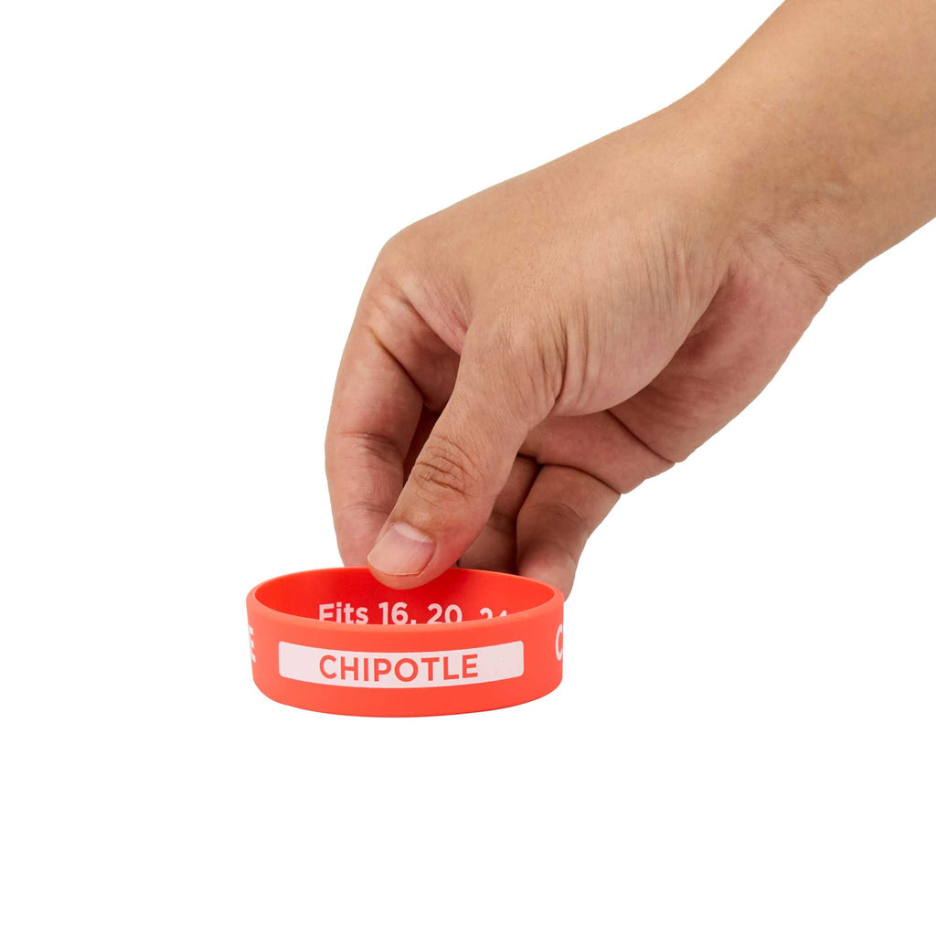 First In First Out Red Silicone Chipotle Label Band - Fits 16, 20 and 24 oz Squeeze Bottles - 1 count box