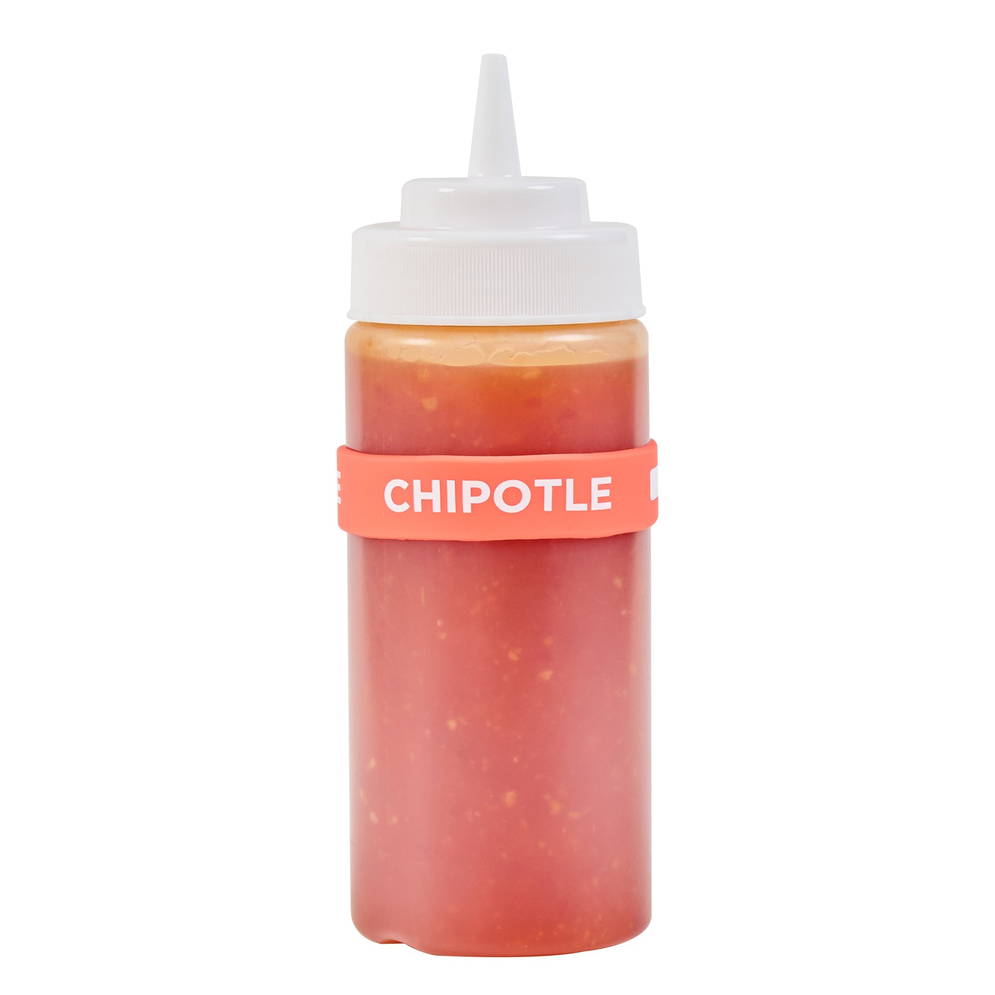 First In First Out Red Silicone Chipotle Label Band - Fits 16, 20 and 24 oz Squeeze Bottles - 10 count box