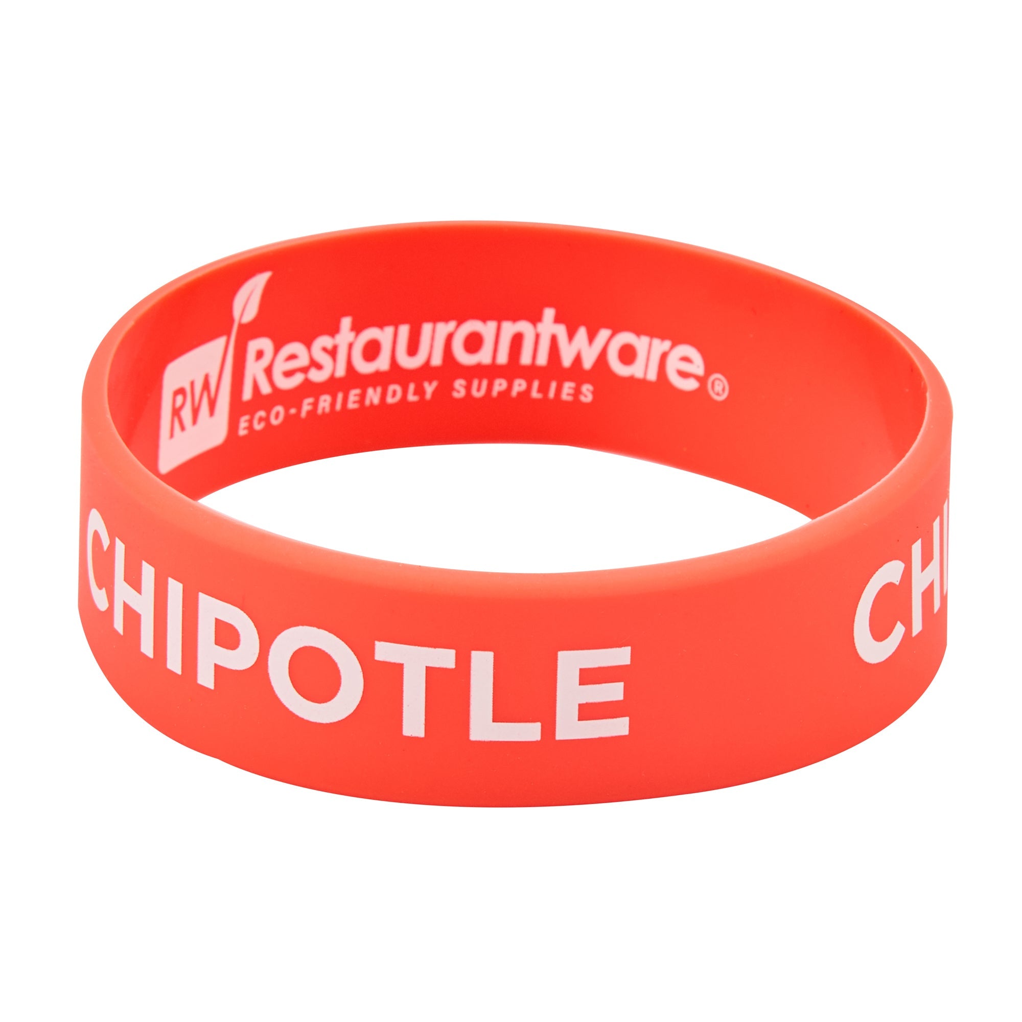 First In First Out Red Silicone Chipotle Label Band - Fits 16, 20 and 24 oz Squeeze Bottles - 10 count box