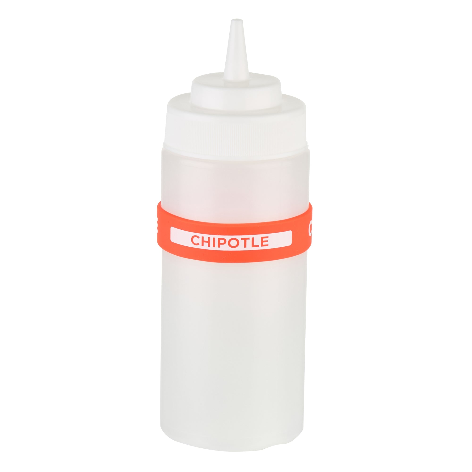 First In First Out Red Silicone Chipotle Label Band - Fits 16, 20 and 24 oz Squeeze Bottles - 10 count box
