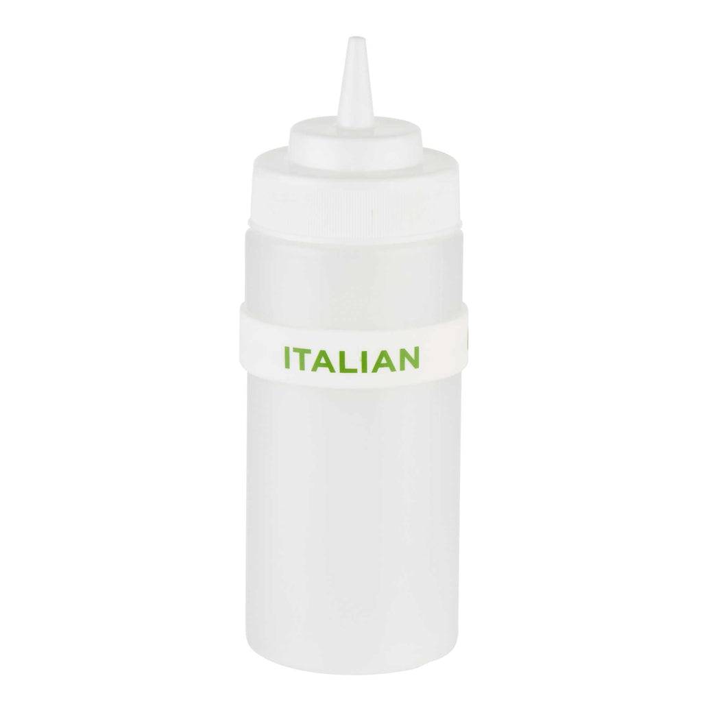 First In First Out White Silicone Italian Label Band - Fits 16, 20 and 24 oz Squeeze Bottles - 1 count box