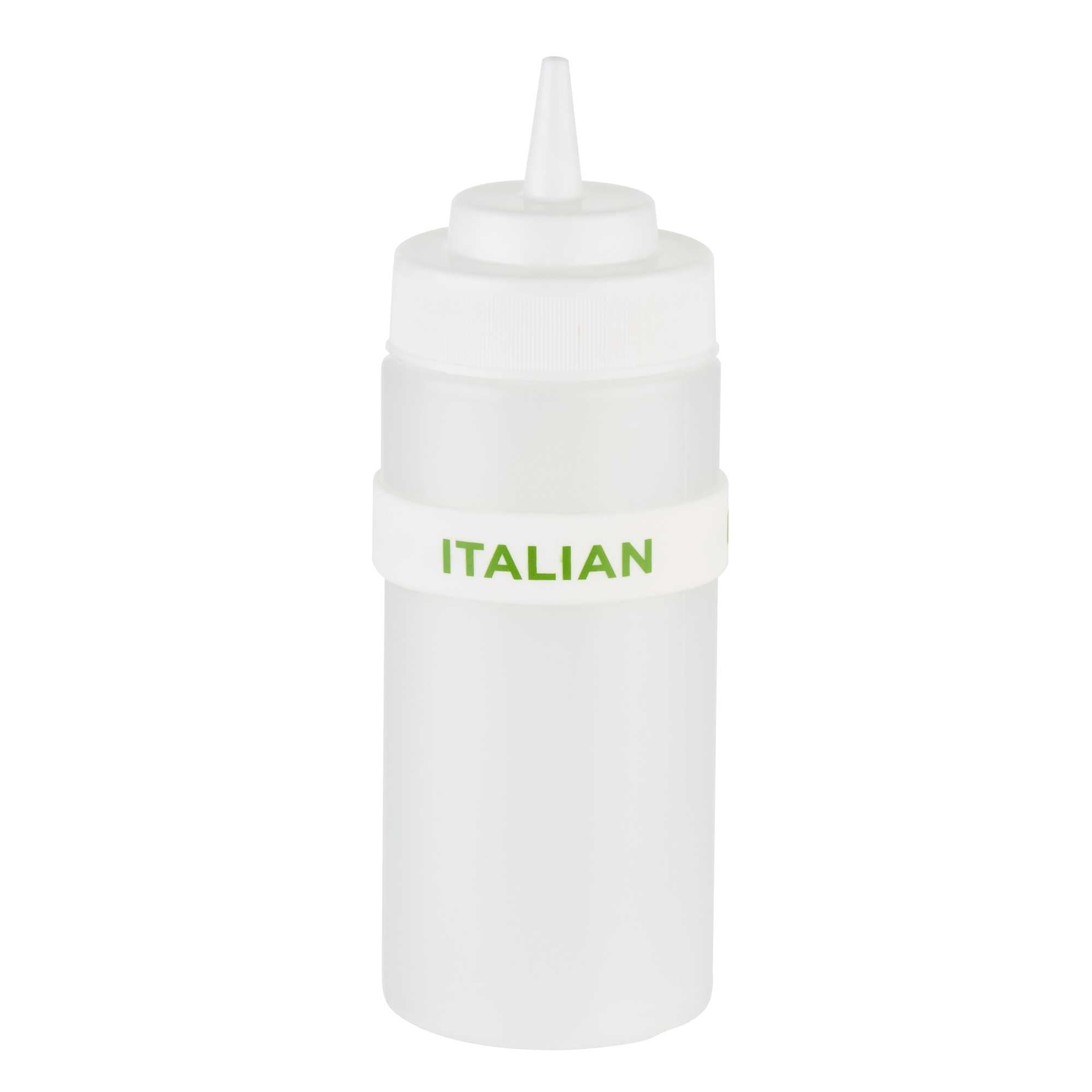 First In First Out White Silicone Italian Label Band - Fits 16, 20 and 24 oz Squeeze Bottles - 1 count box