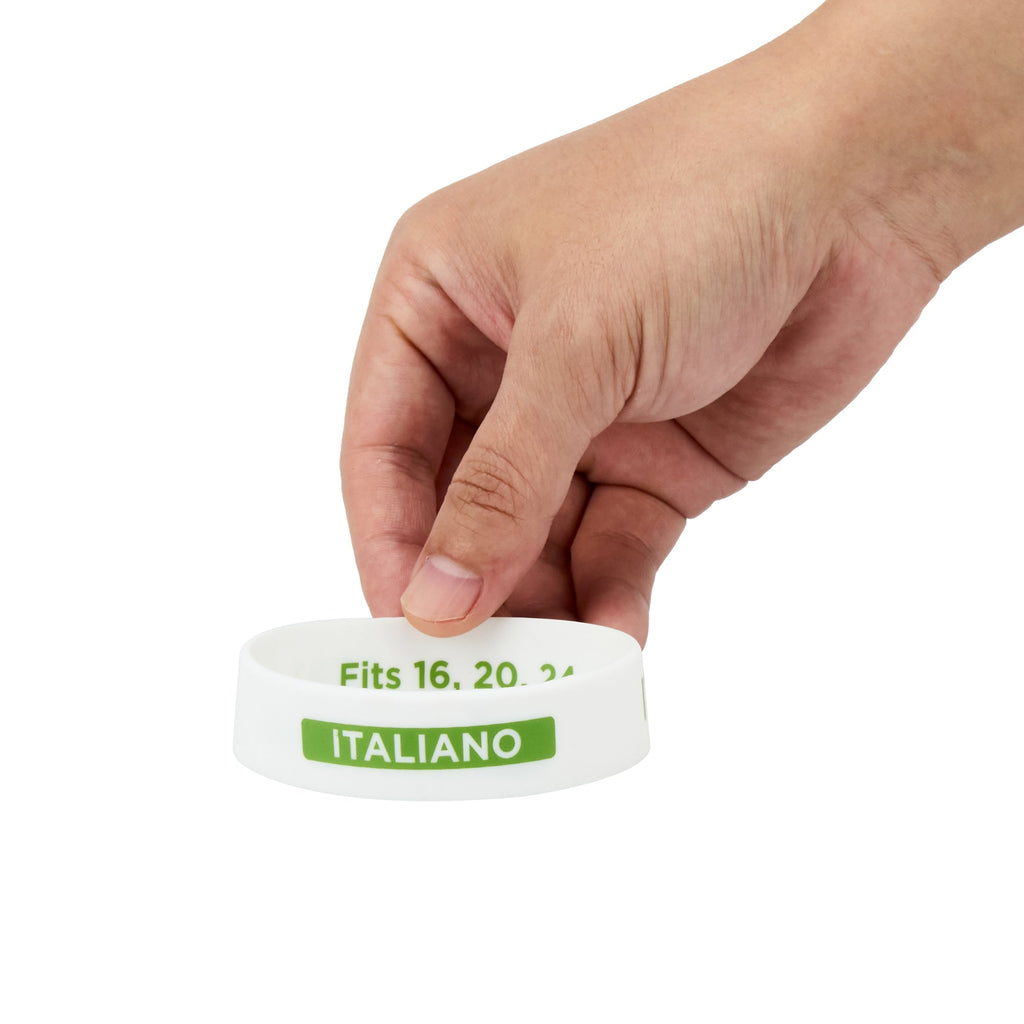 First In First Out White Silicone Italian Label Band - Fits 16, 20 and 24 oz Squeeze Bottles - 10 count box