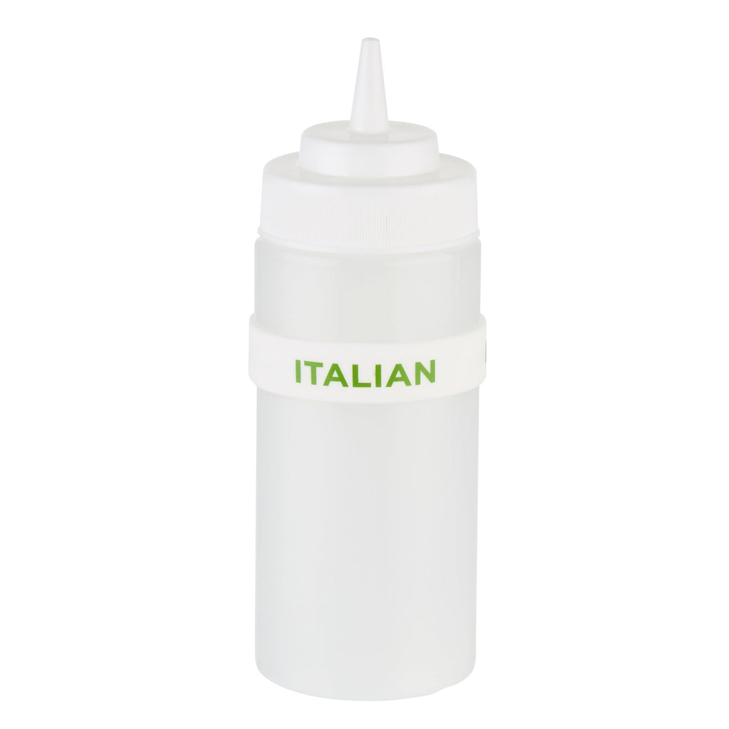First In First Out White Silicone Italian Label Band - Fits 16, 20 and 24 oz Squeeze Bottles - 10 count box