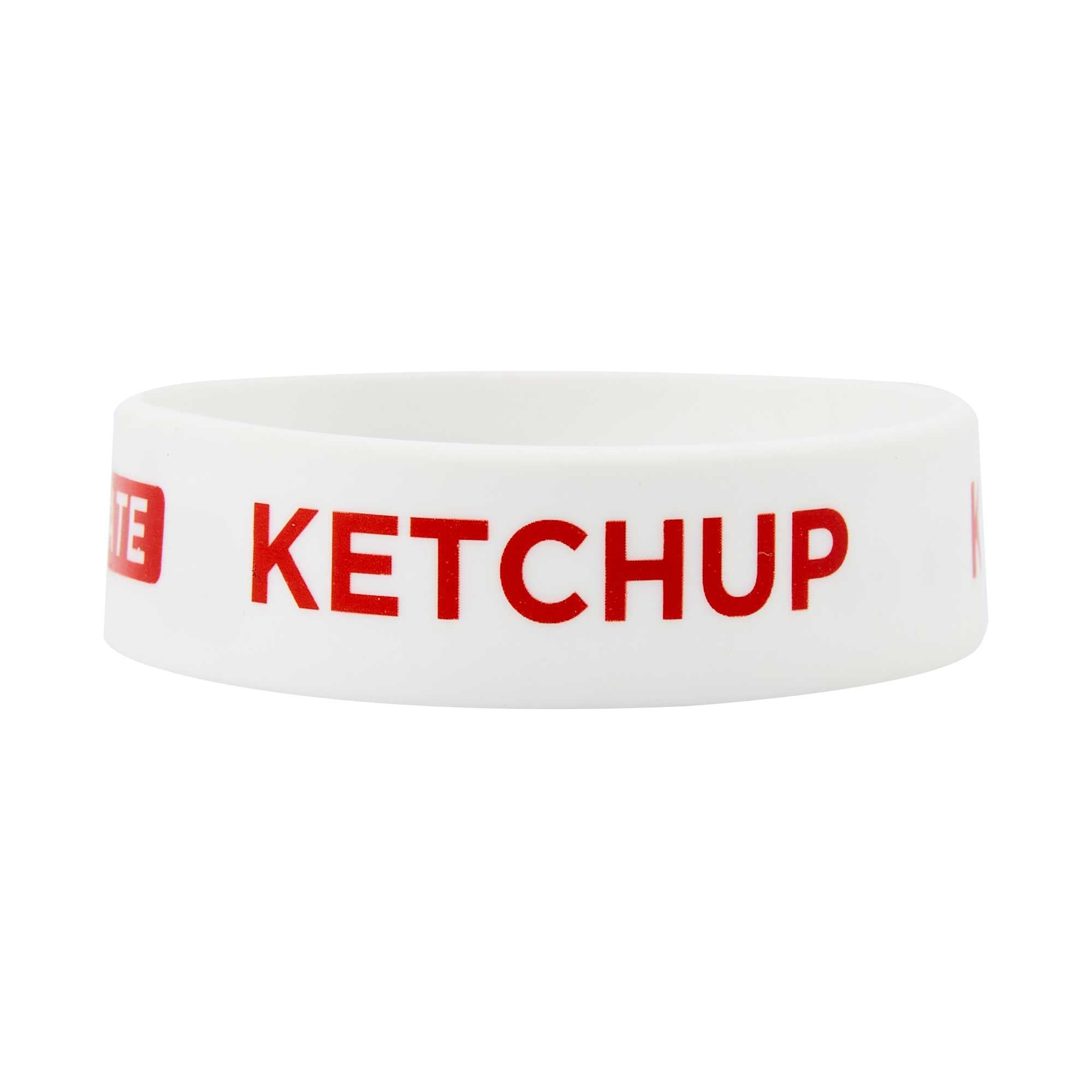 First In First Out White Silicone Ketchup Label Band - Fits 16, 20 and 24 oz Squeeze Bottles - 1 count box