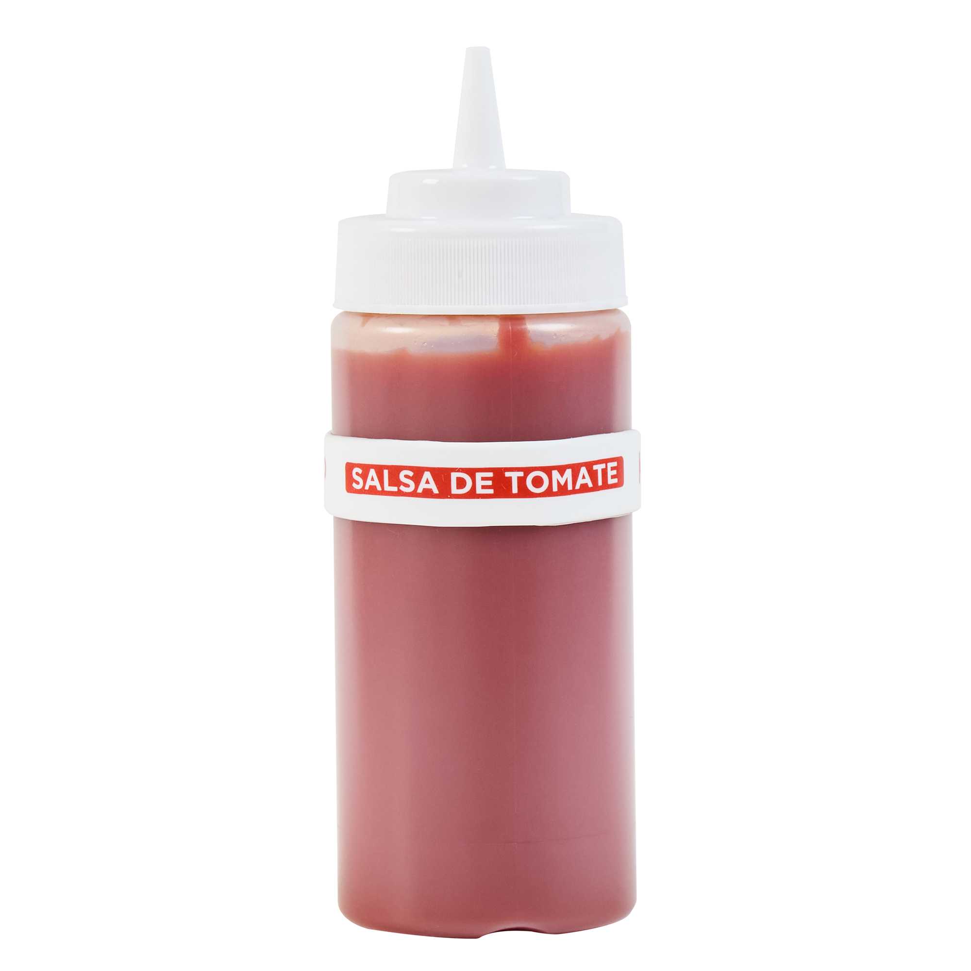 First In First Out White Silicone Ketchup Label Band - Fits 16, 20 and 24 oz Squeeze Bottles - 1 count box