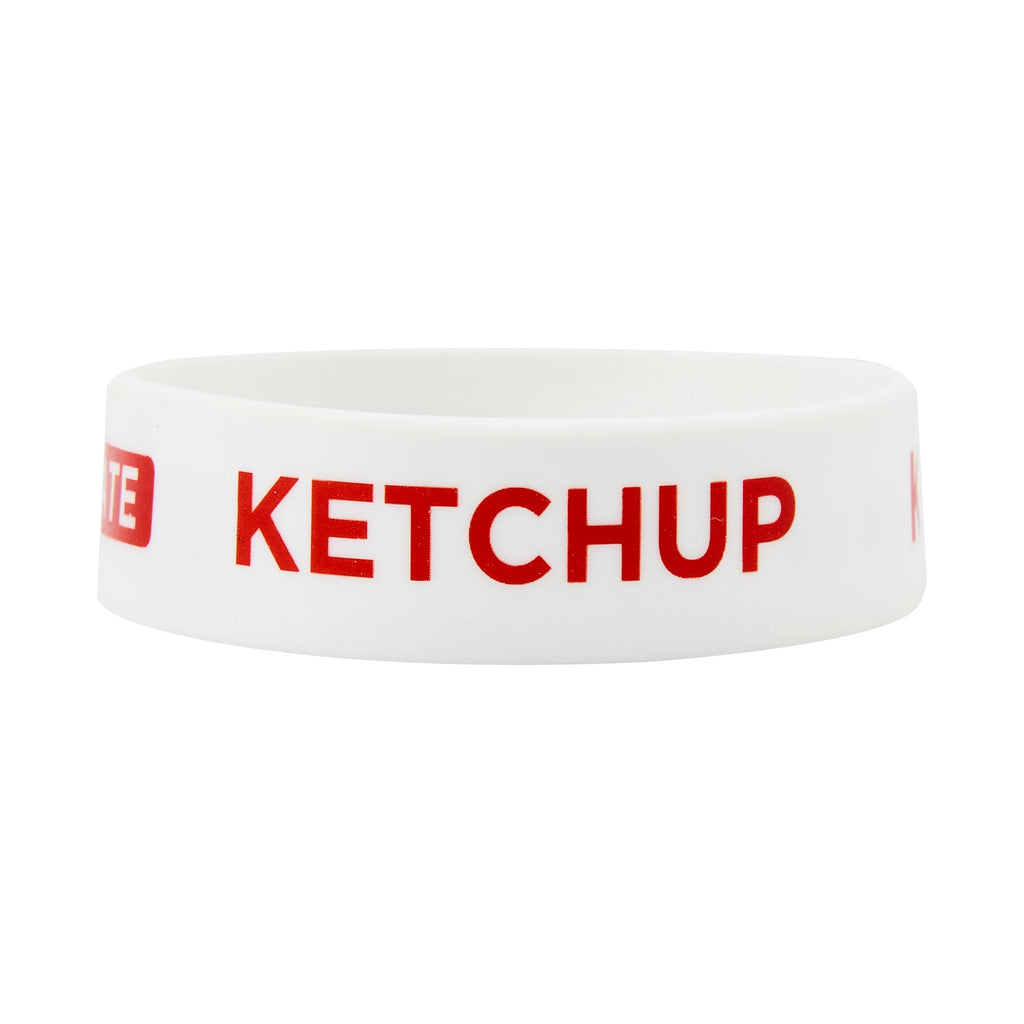 First In First Out White Silicone Ketchup Label Band - Fits 16, 20 and 24 oz Squeeze Bottles - 10 count box