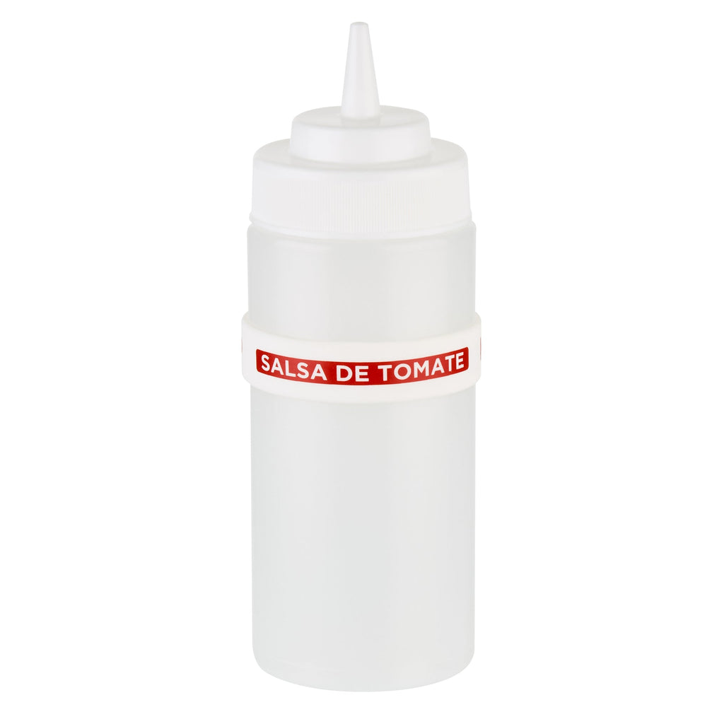 First In First Out White Silicone Ketchup Label Band - Fits 16, 20 and 24 oz Squeeze Bottles - 10 count box