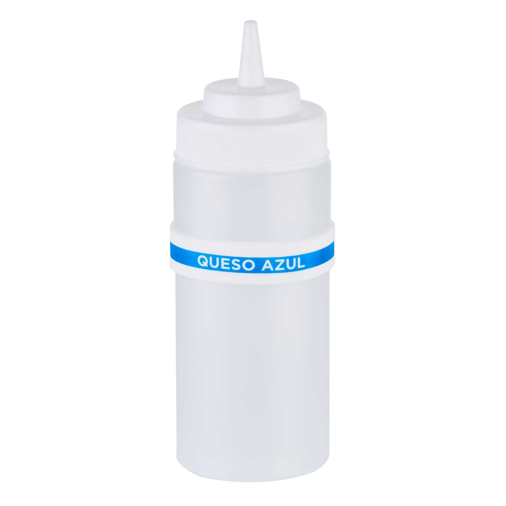 First In First Out White Silicone Blue Cheese Label Band - Fits 16, 20 and 24 oz Squeeze Bottles - 1 count box