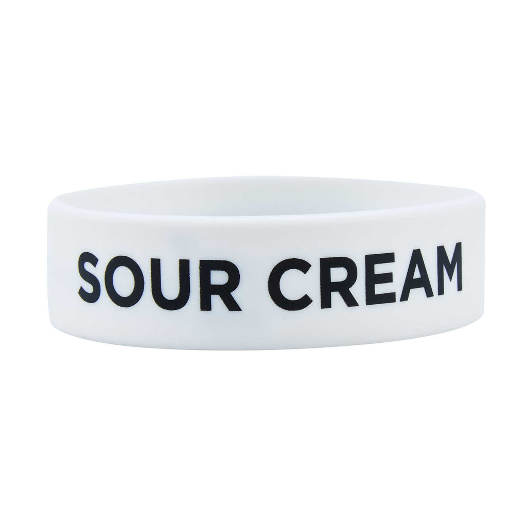 First In First Out White Silicone Sour Cream Label Band - Fits 16, 20 and 24 oz Squeeze Bottles - 1 count box