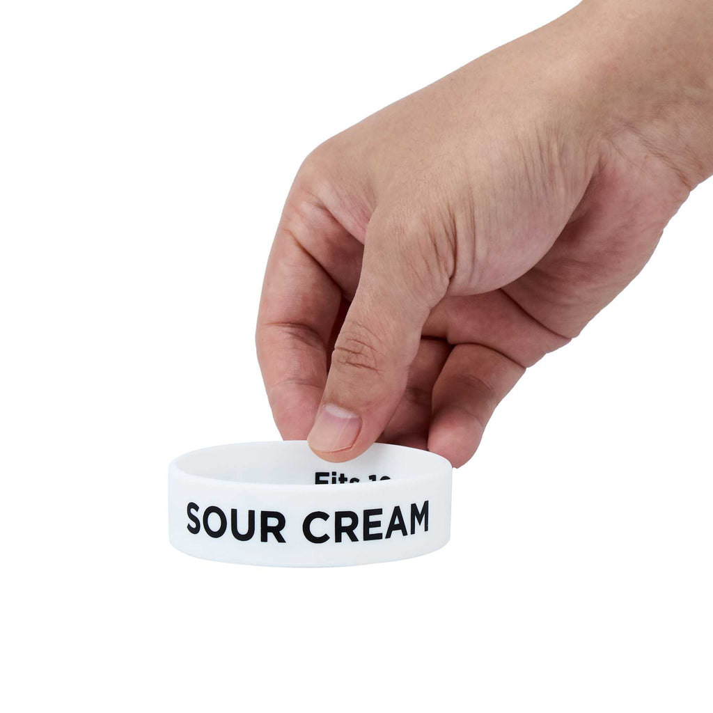 First In First Out White Silicone Sour Cream Label Band - Fits 16, 20 and 24 oz Squeeze Bottles - 1 count box