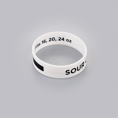 First In First Out White Silicone Sour Cream Label Band - Fits 16, 20 and 24 oz Squeeze Bottles - 1 count box