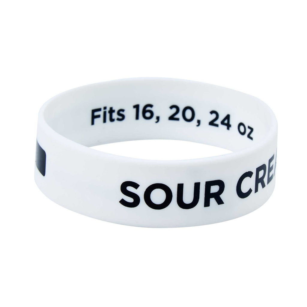First In First Out White Silicone Sour Cream Label Band - Fits 16, 20 and 24 oz Squeeze Bottles - 1 count box