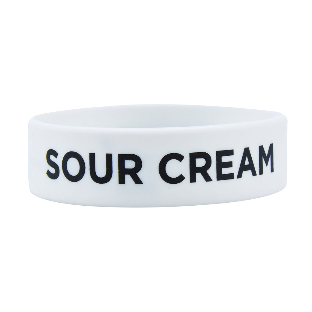 First In First Out White Silicone Sour Cream Label Band - Fits 16, 20 and 24 oz Squeeze Bottles - 10 count box