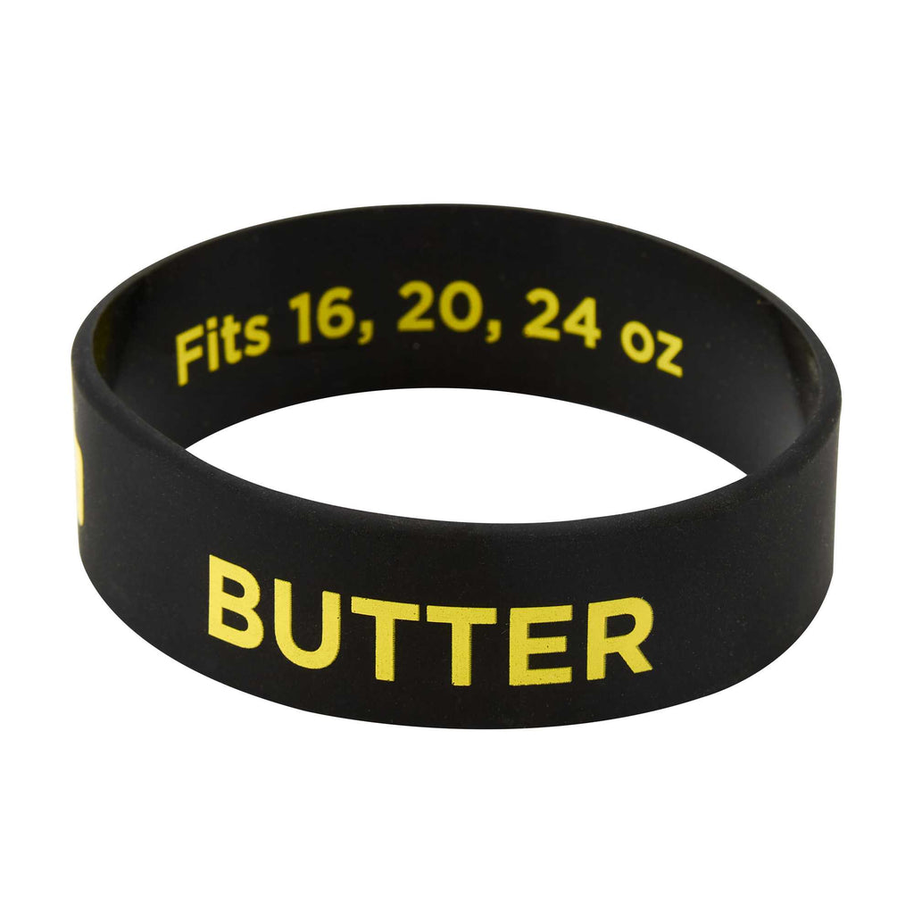 First In First Out Black Silicone Butter Label Band - Fits 16, 20 and 24 oz Squeeze Bottles - 1 count box