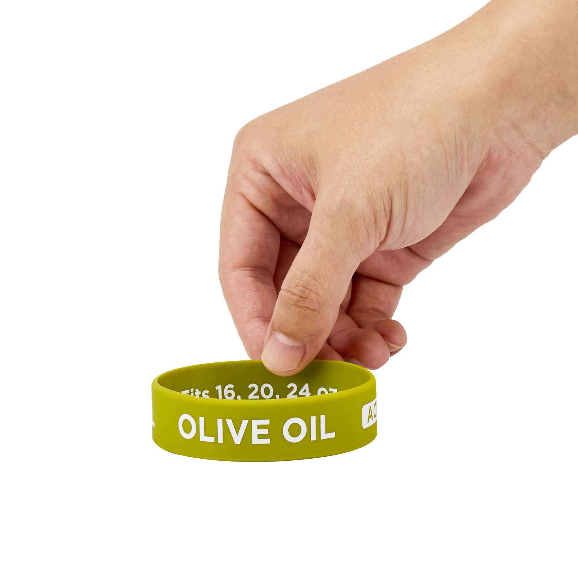 First In First Out Green Silicone Olive Oil Label Band - Fits 16, 20 and 24 oz Squeeze Bottles - 1 count box