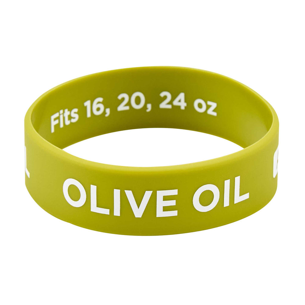 First In First Out Green Silicone Olive Oil Label Band - Fits 16, 20 and 24 oz Squeeze Bottles - 1 count box