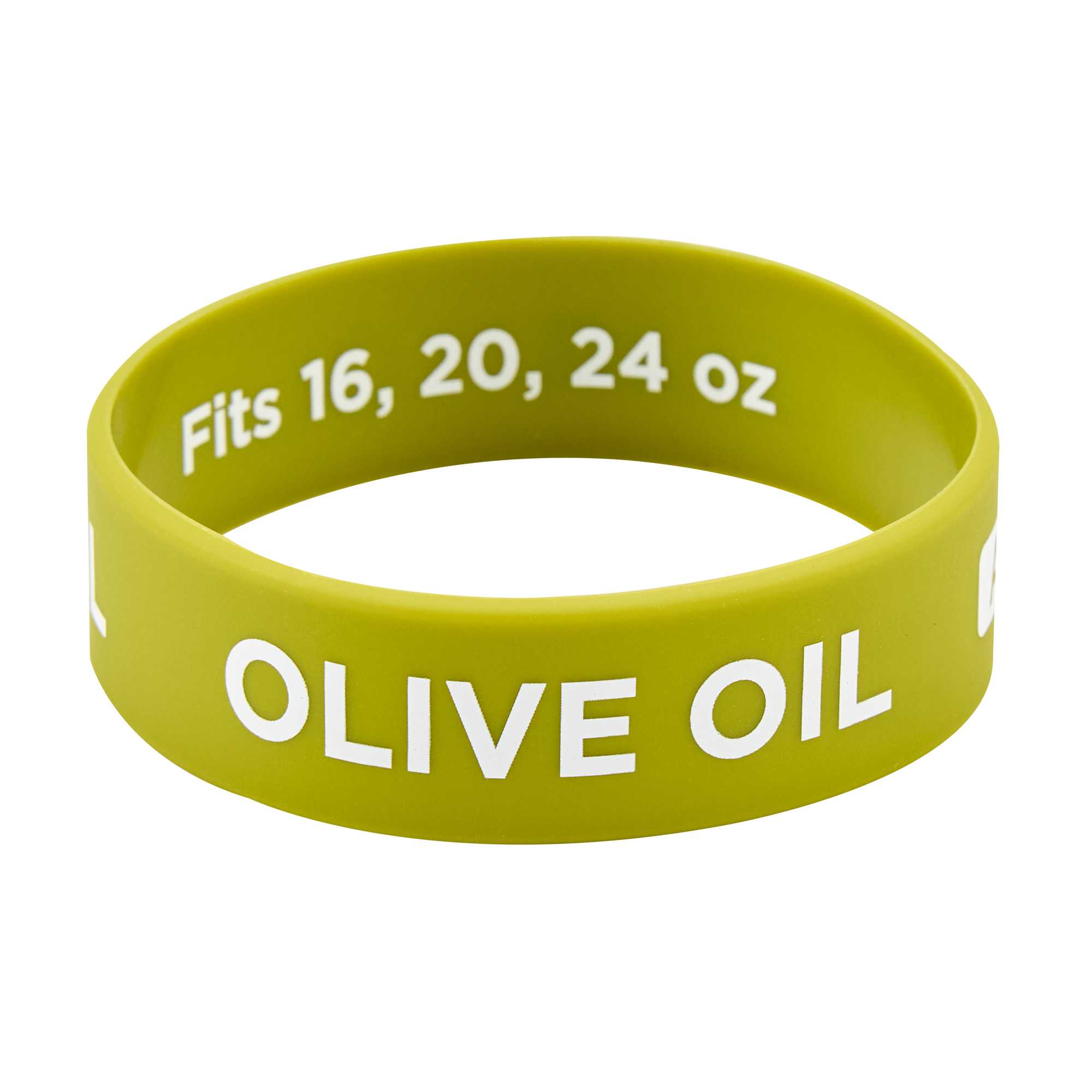 First In First Out Green Silicone Olive Oil Label Band - Fits 16, 20 and 24 oz Squeeze Bottles - 1 count box