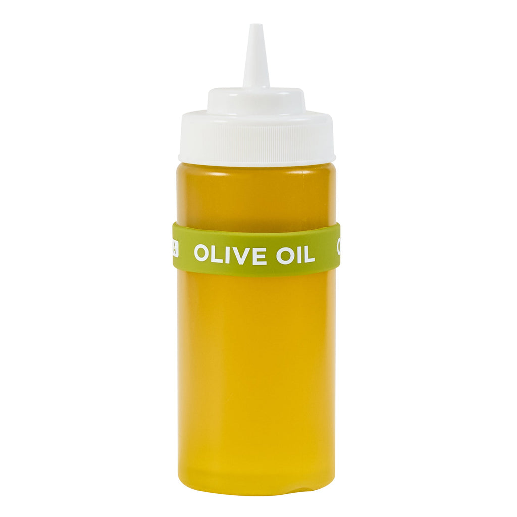 First In First Out Green Silicone Olive Oil Label Band - Fits 16, 20 and 24 oz Squeeze Bottles - 10 count box
