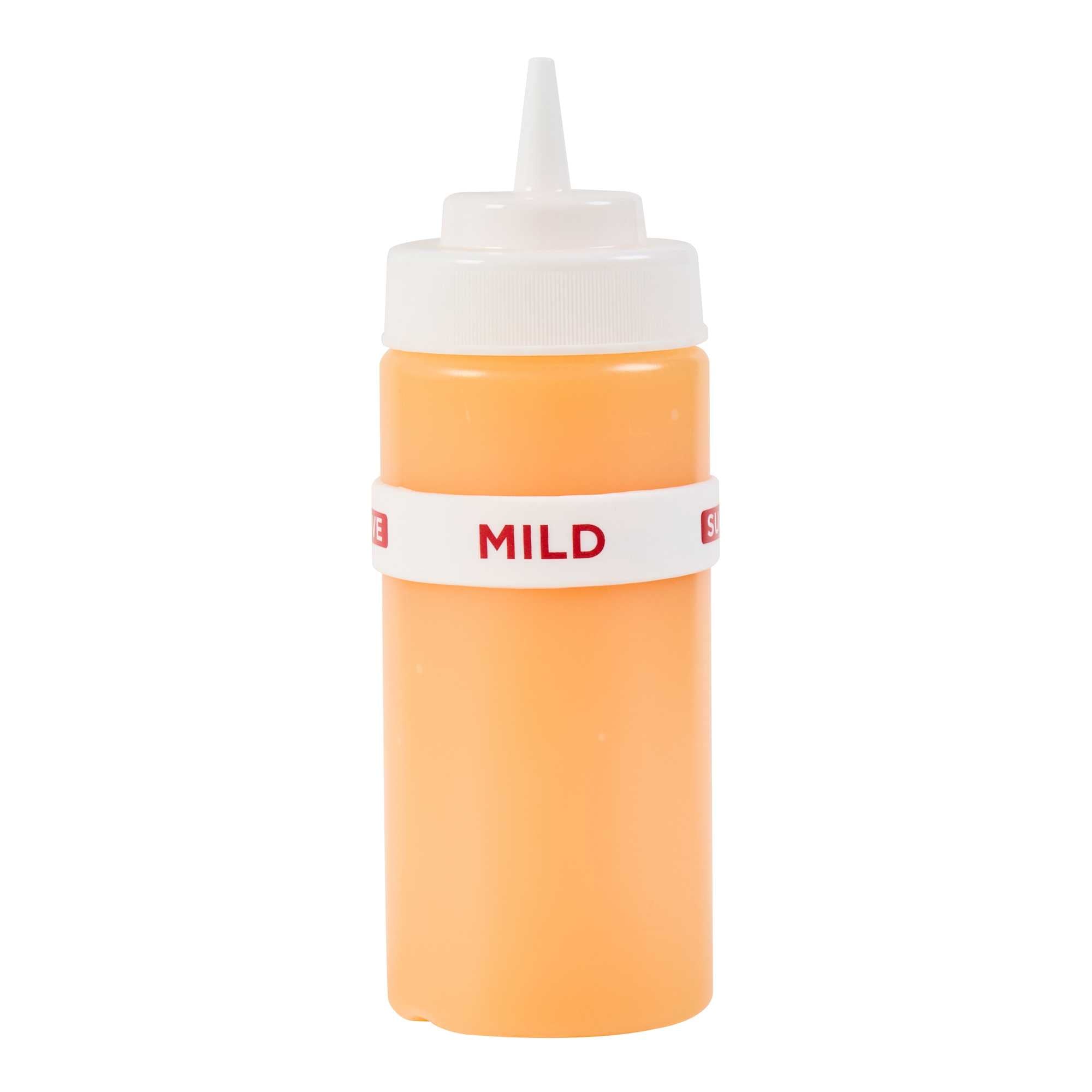 First In First Out White Silicone Mild Label Band - Fits 16, 20 and 24 oz Squeeze Bottles - 1 count box
