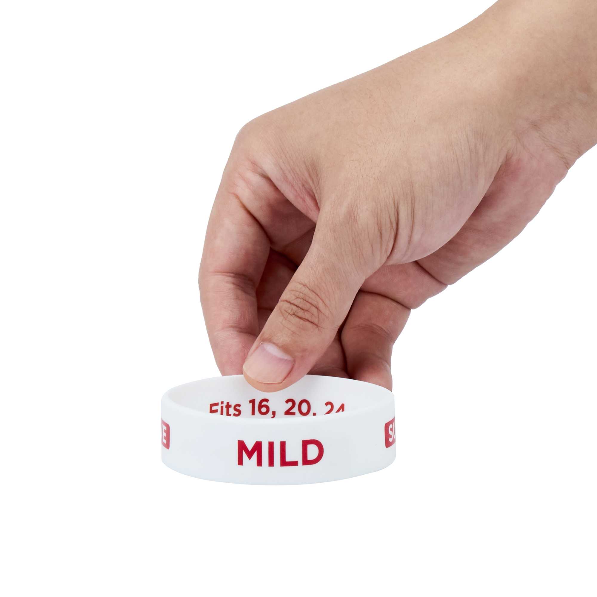 First In First Out White Silicone Mild Label Band - Fits 16, 20 and 24 oz Squeeze Bottles - 1 count box