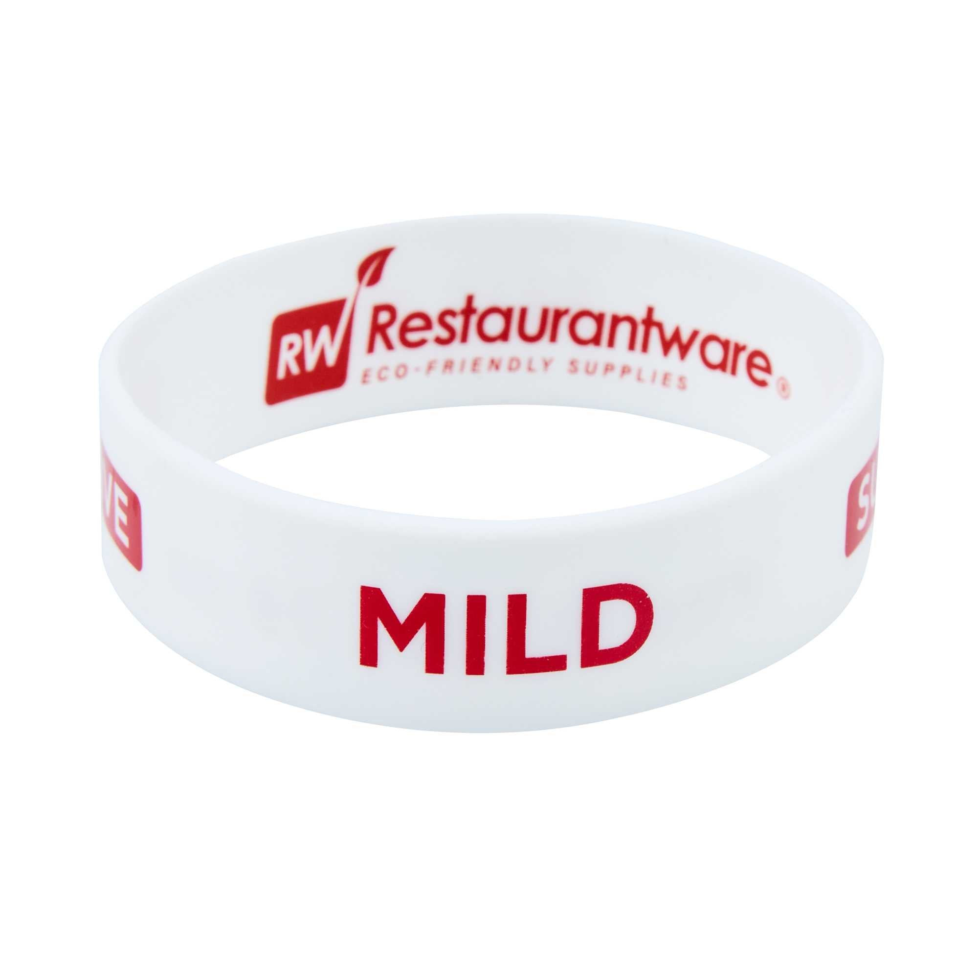 First In First Out White Silicone Mild Label Band - Fits 16, 20 and 24 oz Squeeze Bottles - 1 count box