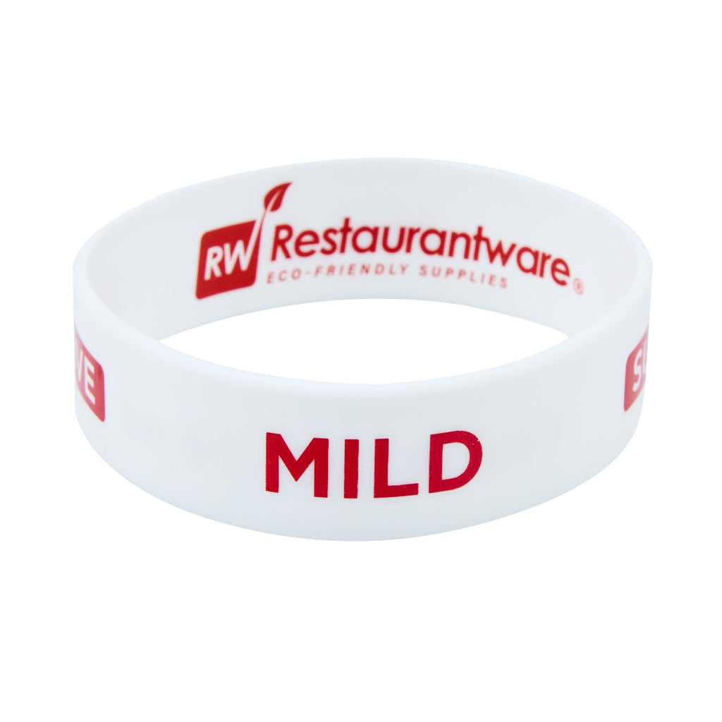 First In First Out White Silicone Mild Label Band - Fits 16, 20 and 24 oz Squeeze Bottles - 10 count box