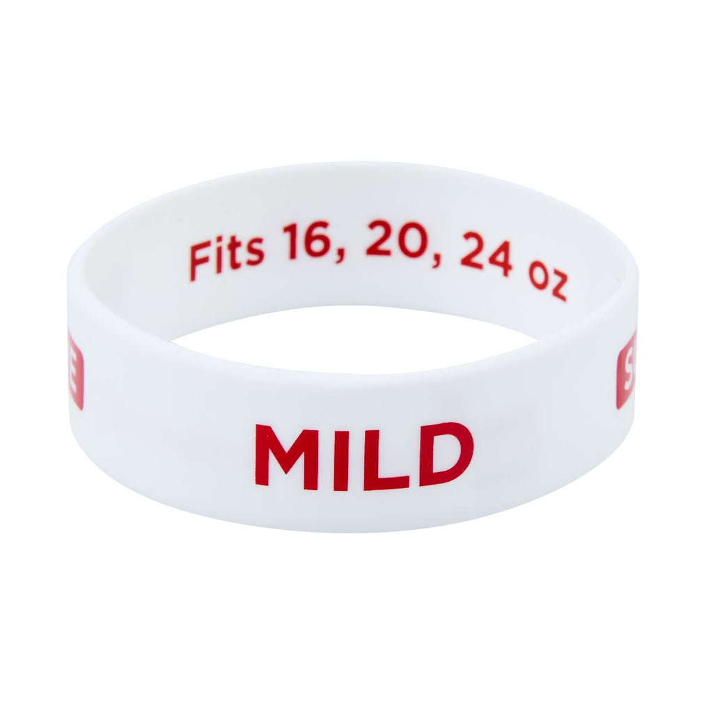 First In First Out White Silicone Mild Label Band - Fits 16, 20 and 24 oz Squeeze Bottles - 10 count box